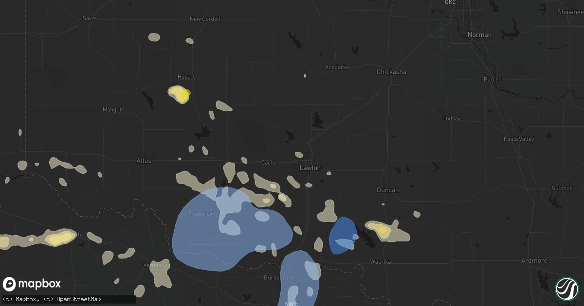 Hail map in Fort Sill, OK on June 18, 2026