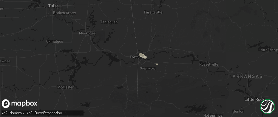 Hail map in Fort Smith, AR on June 18, 2026