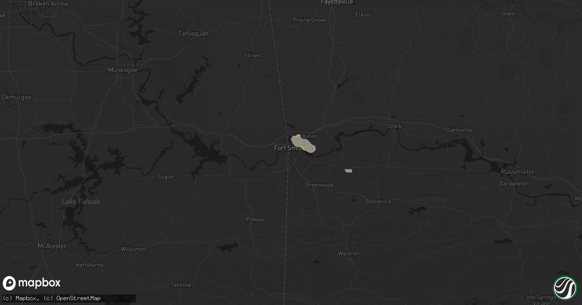 Hail map in Fort Smith, AR on June 18, 2026