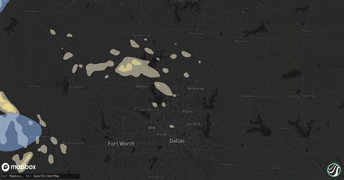 Hail map in Frisco, TX on June 18, 2026