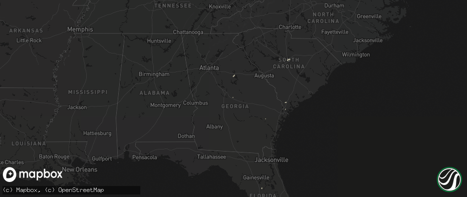 Hail map in Georgia on June 18, 2026