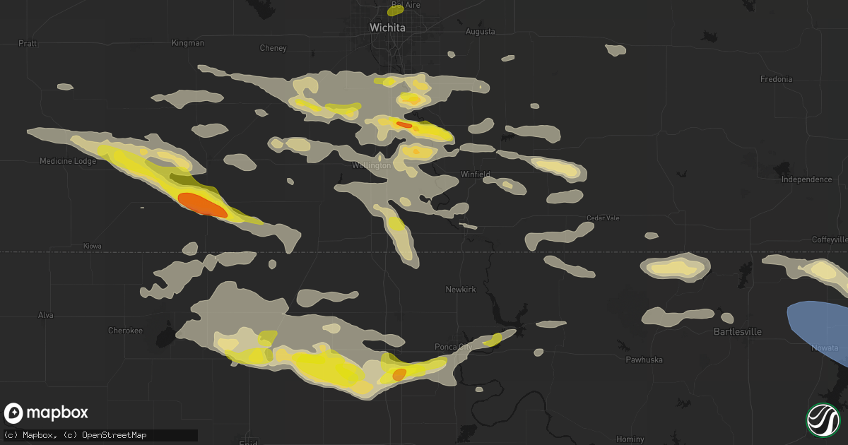 Hail map in Geuda Springs, KS on June 18, 2026