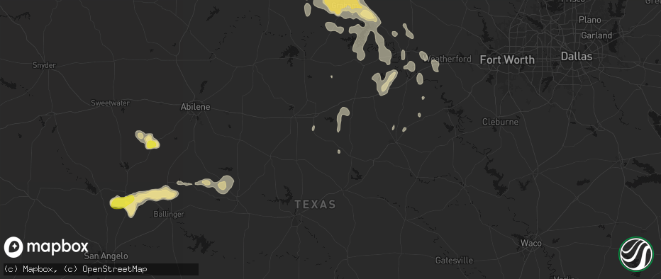 Hail map in Gorman, TX on June 18, 2026