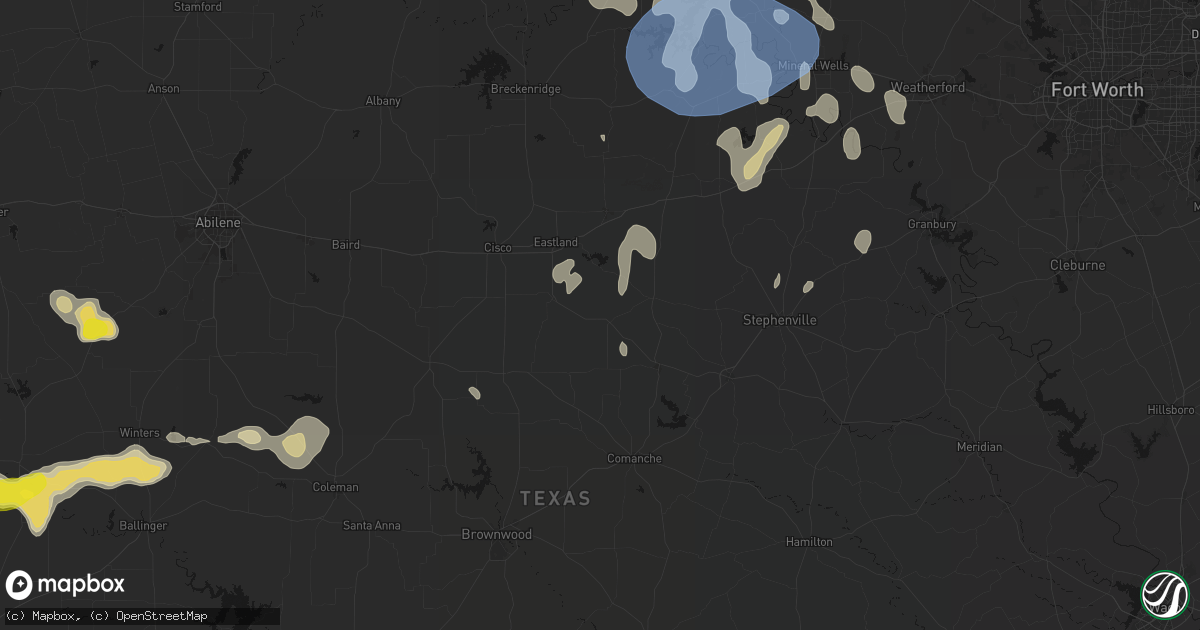 Hail map in Gorman, TX on June 18, 2026