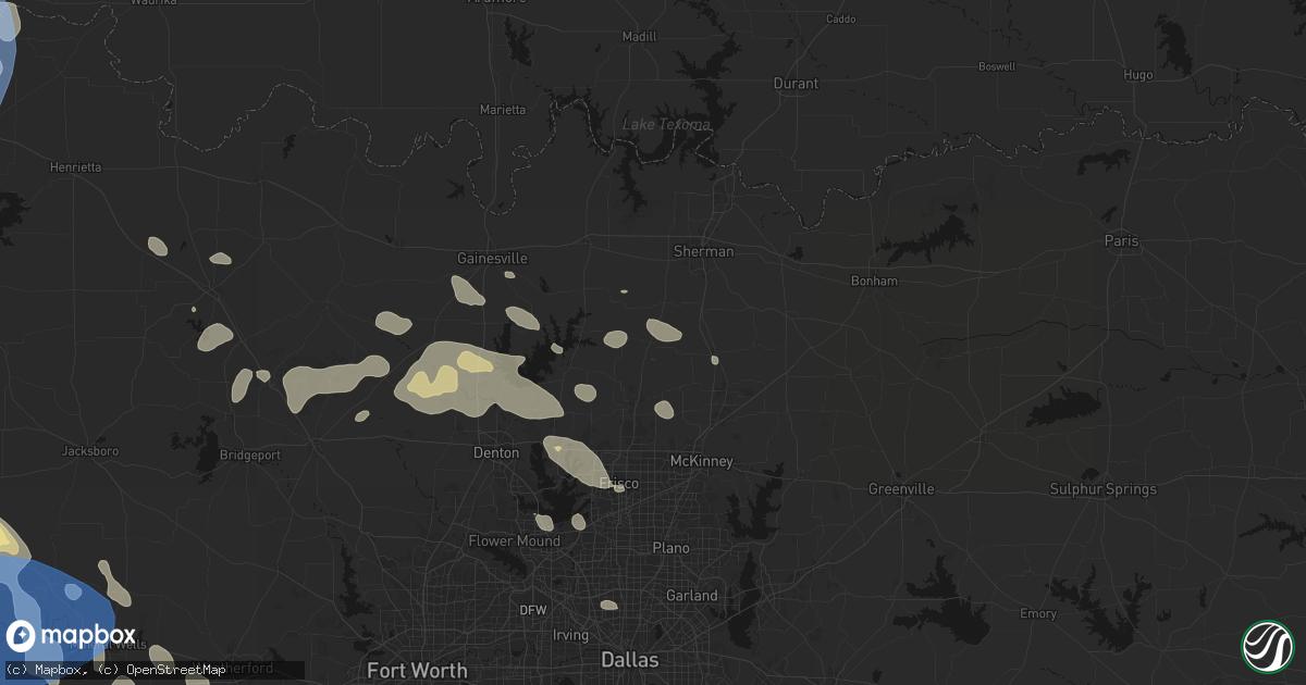 Hail map in Gunter, TX on June 18, 2026