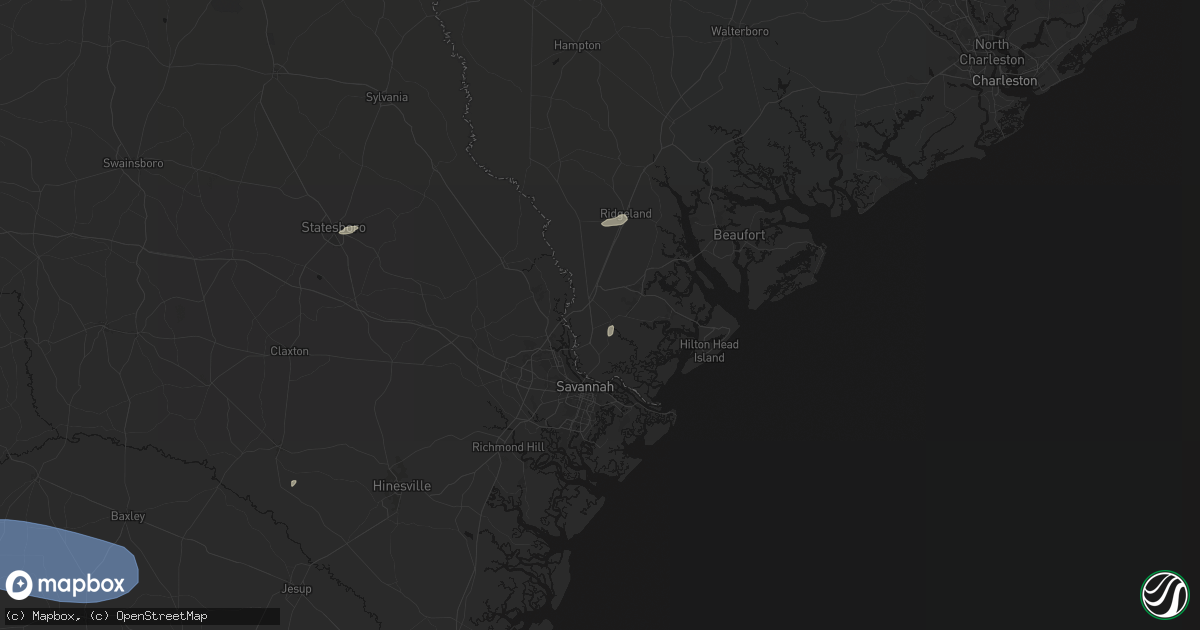 Hail map in Hardeeville, SC on June 18, 2026