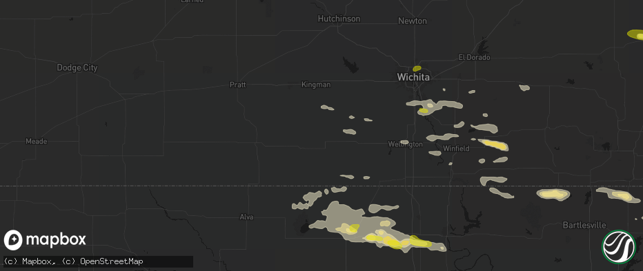 Hail map in Harper, KS on June 18, 2026
