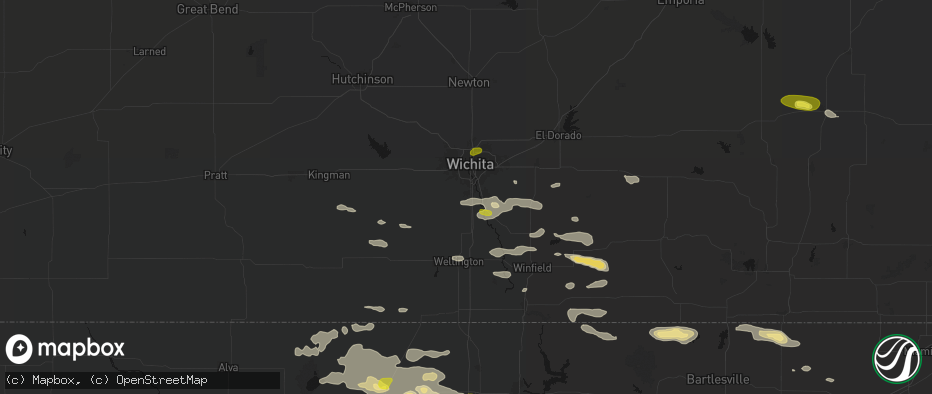 Hail map in Haysville, KS on June 18, 2026