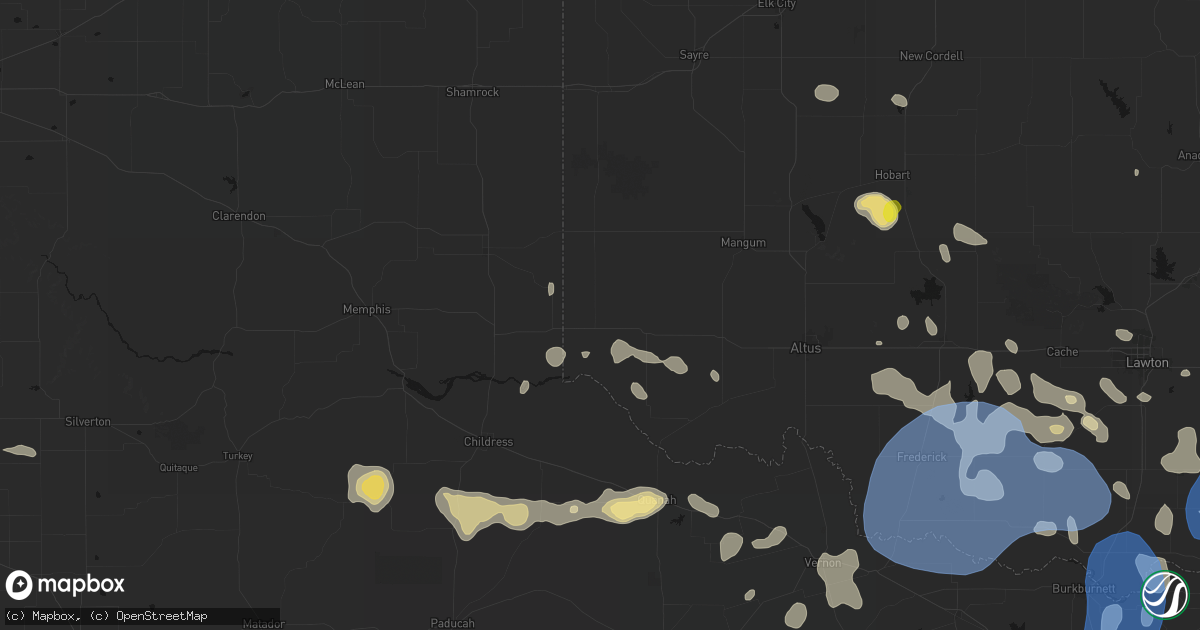 Hail map in Hollis, OK on June 18, 2026
