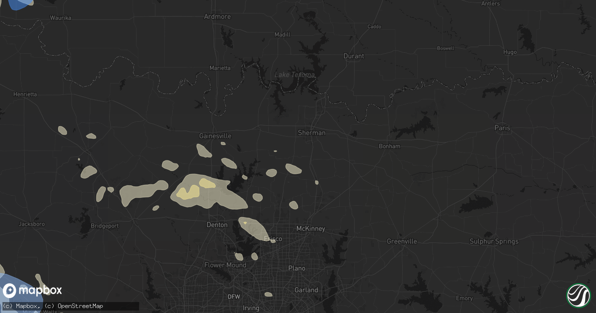 Hail map in Howe, TX on June 18, 2026