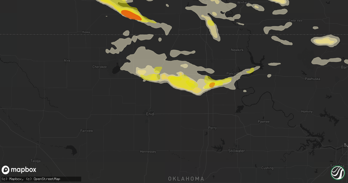 Hail map in Hunter, OK on June 18, 2026