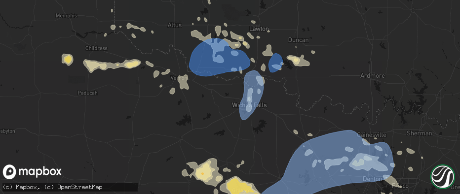 Hail map in Iowa Park, TX on June 18, 2026