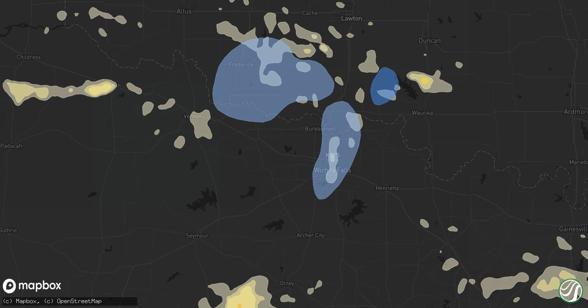 Hail map in Iowa Park, TX on June 18, 2026