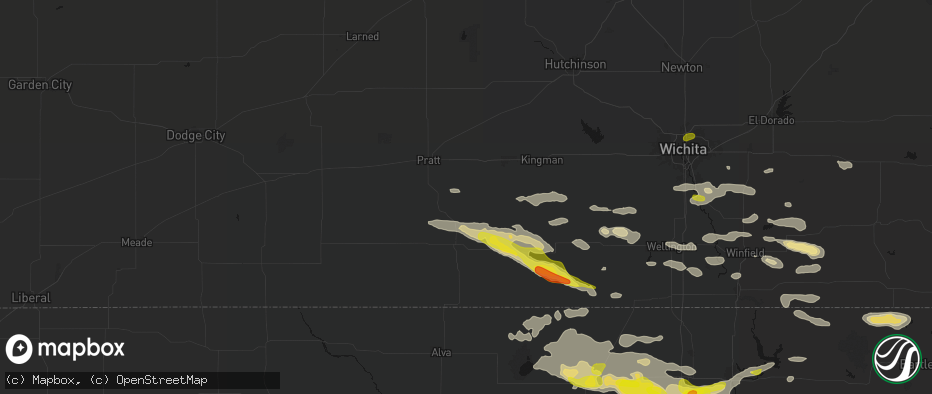 Hail map in Isabel, KS on June 18, 2026