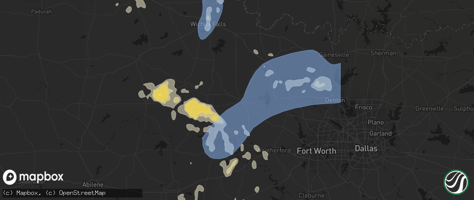 Hail map in Jacksboro, TX on June 18, 2026