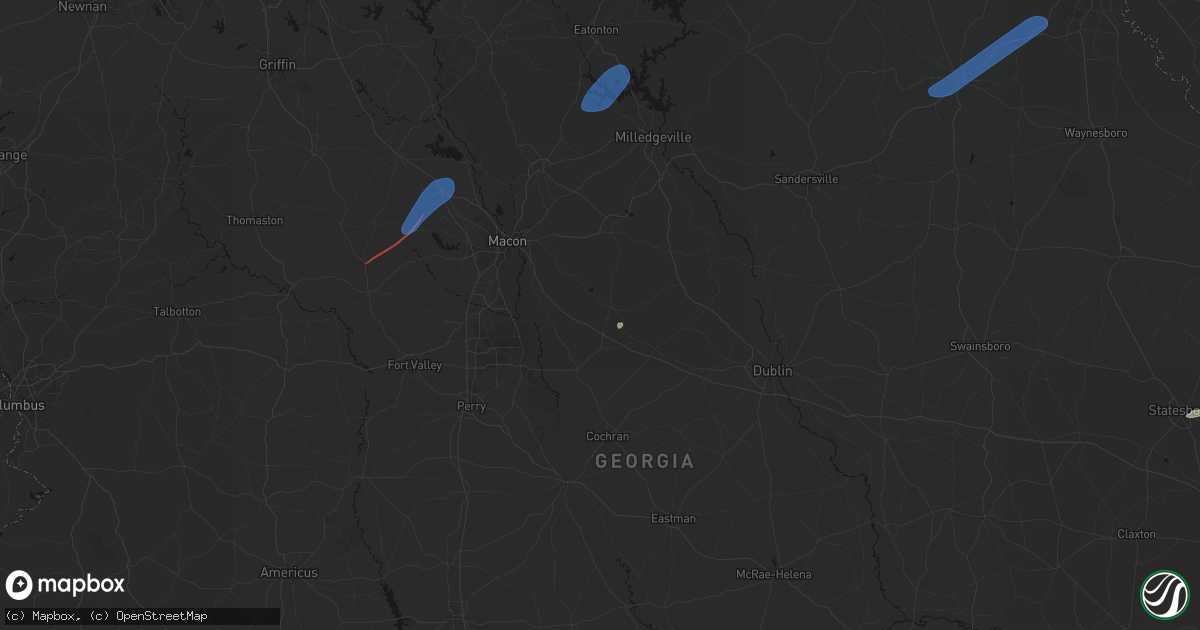 Hail map in Jeffersonville, GA on June 18, 2026