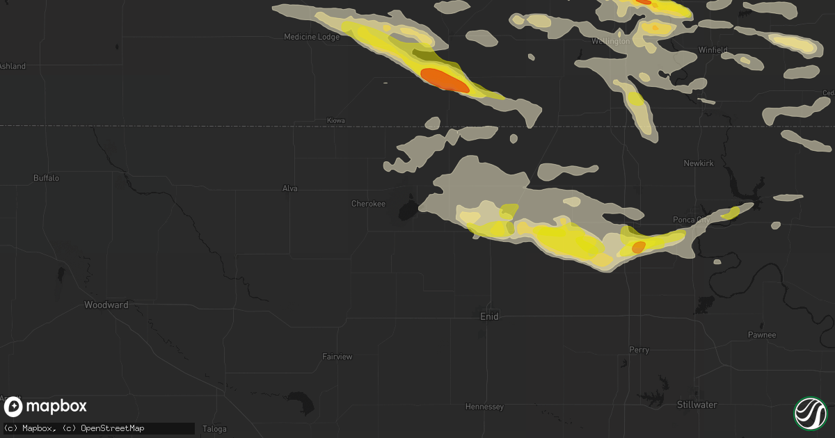 Hail map in Jet, OK on June 18, 2026