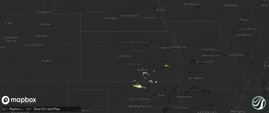 Hail map in Kansas on June 18, 2026