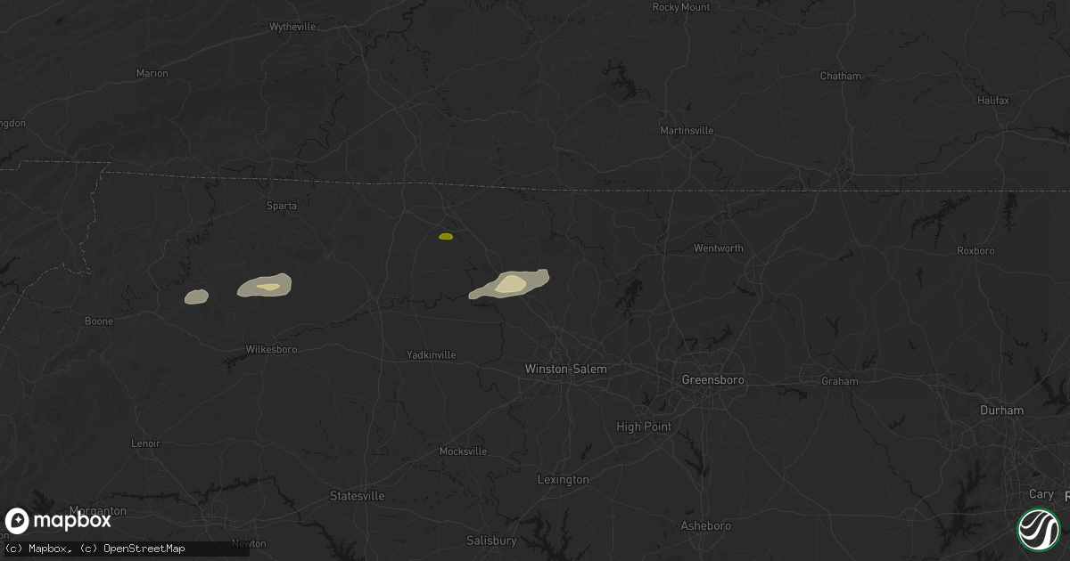 Hail map in King, NC on June 18, 2026
