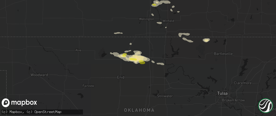 Hail map in Lamont, OK on June 18, 2026
