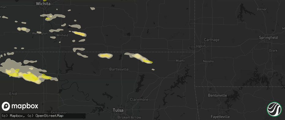 Hail map in Lenapah, OK on June 18, 2026