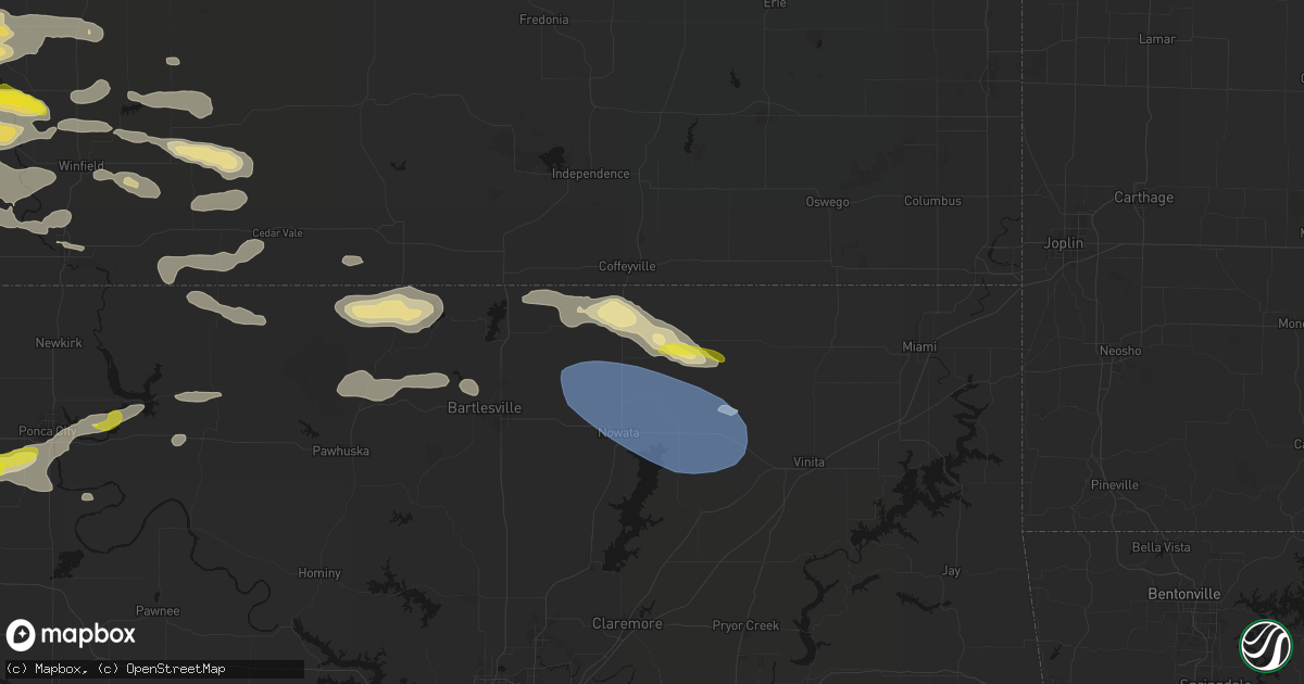 Hail map in Lenapah, OK on June 18, 2026