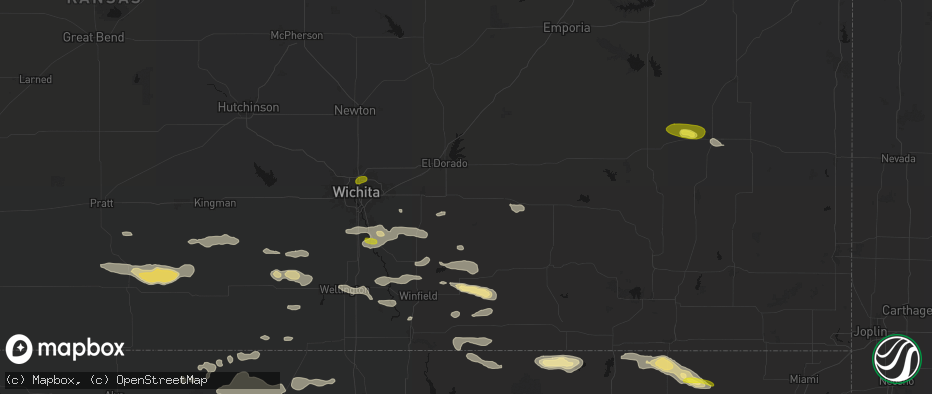 Hail map in Leon, KS on June 18, 2026