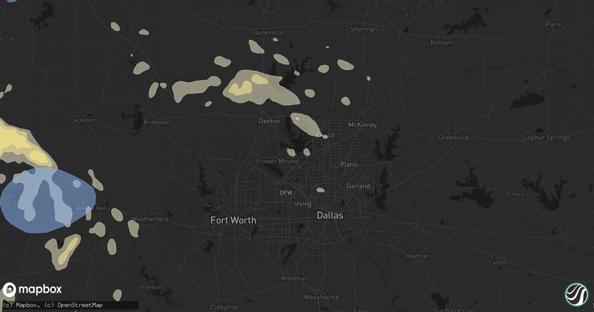 Hail map in Lewisville, TX on June 18, 2026
