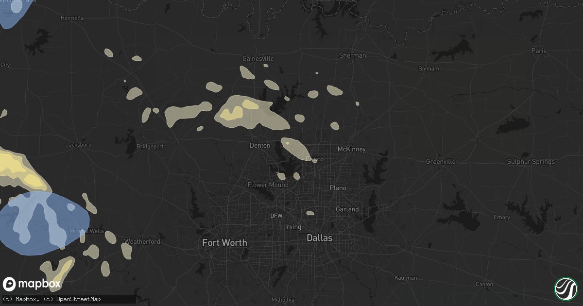 Hail map in Little Elm, TX on June 18, 2026