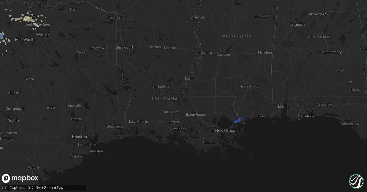 Hail map in Louisiana on June 18, 2026