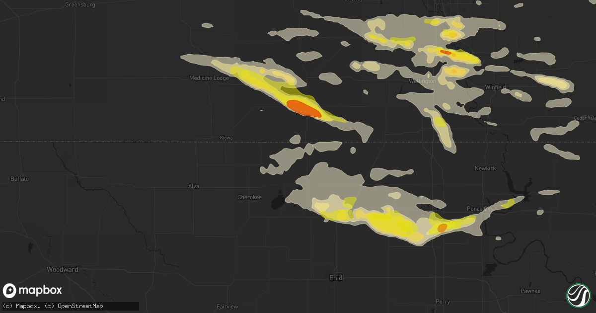 Hail map in Manchester, OK on June 18, 2026