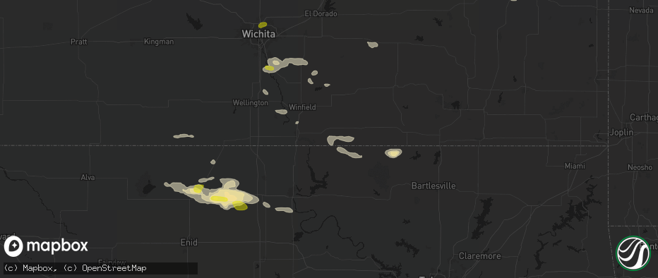 Hail map in Maple City, KS on June 18, 2026