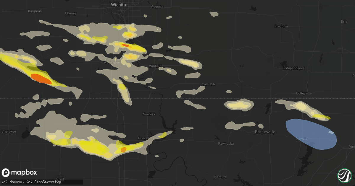 Hail map in Maple City, KS on June 18, 2026