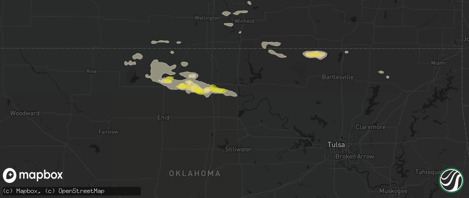 Hail map in Marland, OK on June 18, 2026