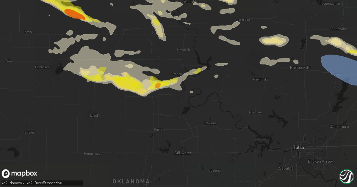 Hail map in Marland, OK on June 18, 2026