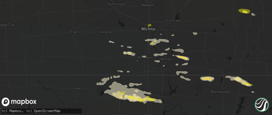 Hail map in Mayfield, KS on June 18, 2026