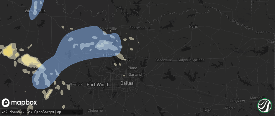 Hail map in Mckinney, TX on June 18, 2026