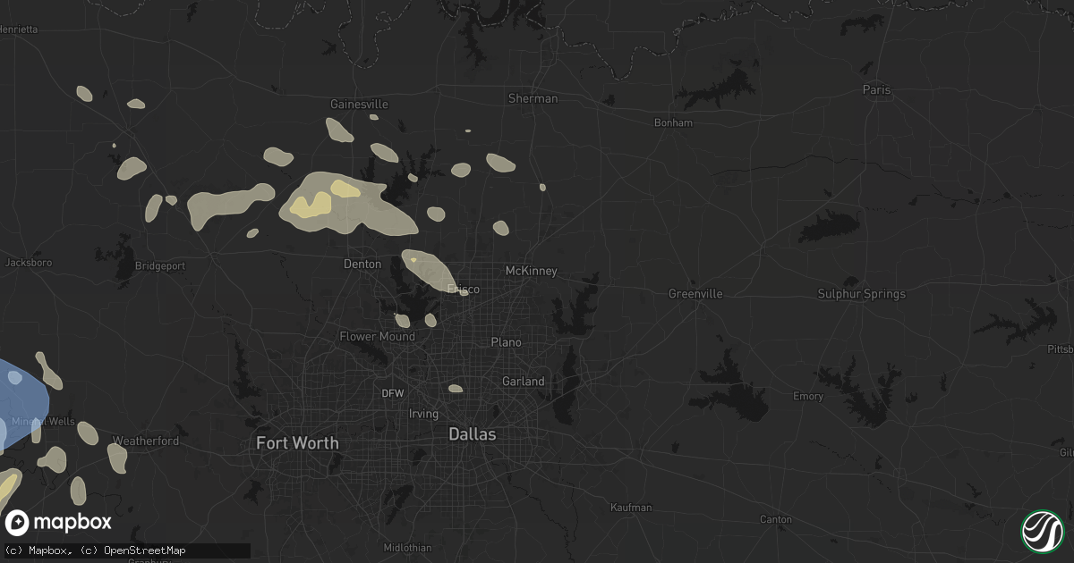Hail map in Mckinney, TX on June 18, 2026