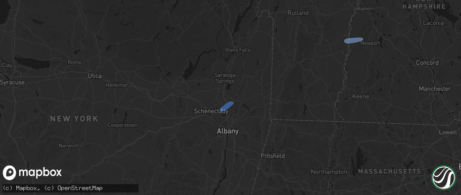 Hail map in Mechanicville, NY on June 18, 2026