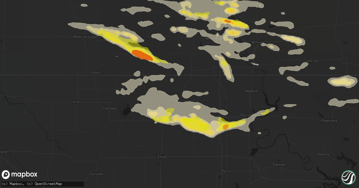Hail map in Medford, OK on June 18, 2026