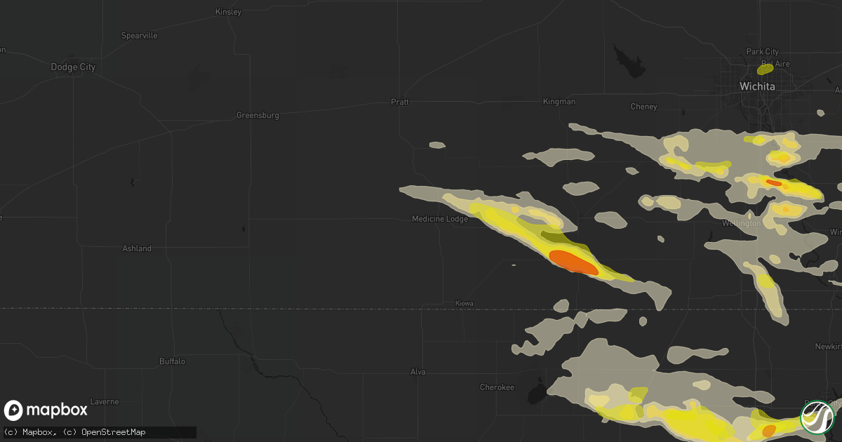 Hail map in Medicine Lodge, KS on June 18, 2026
