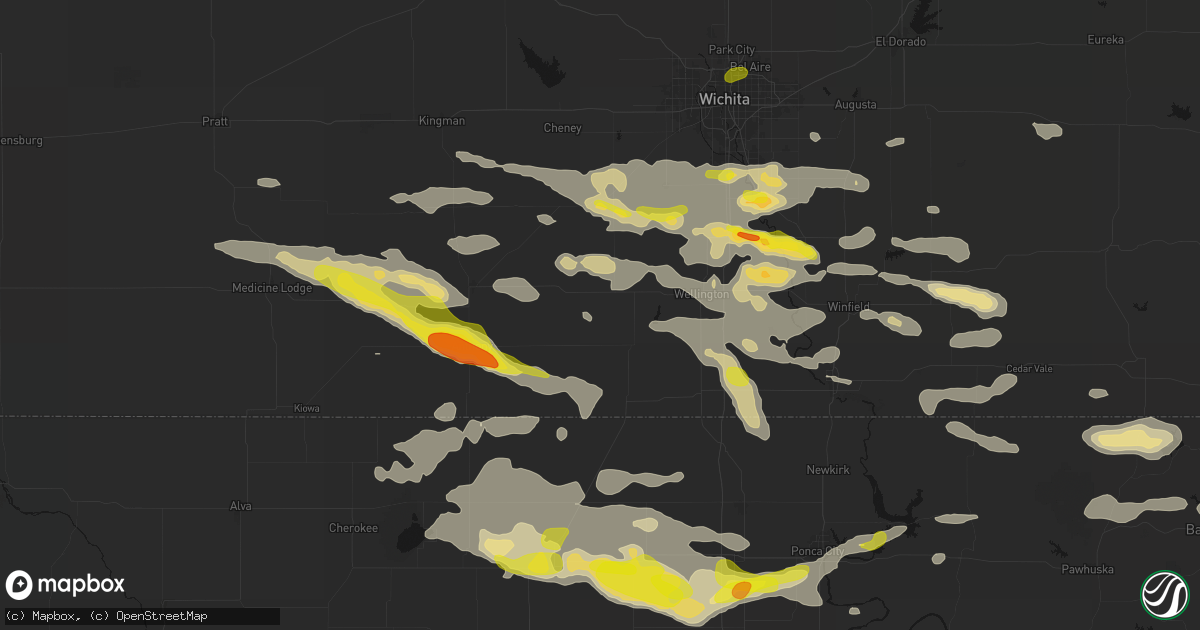 Hail map in Milan, KS on June 18, 2026