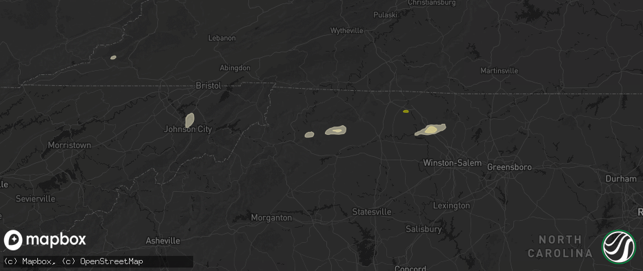 Hail map in Millers Creek, NC on June 18, 2026