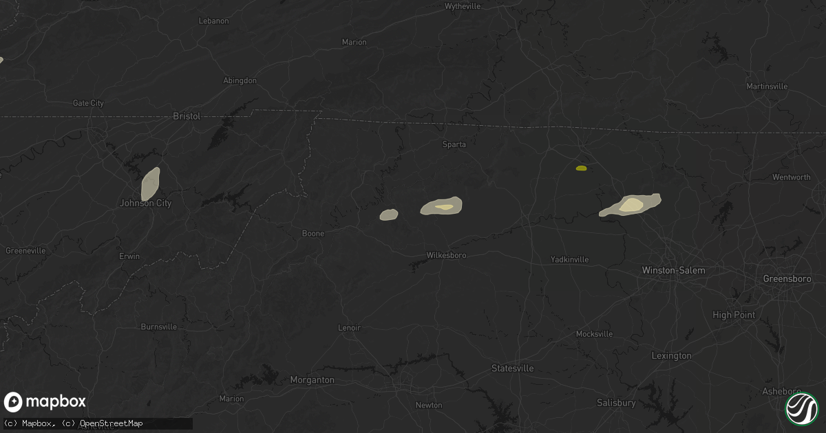 Hail map in Millers Creek, NC on June 18, 2026