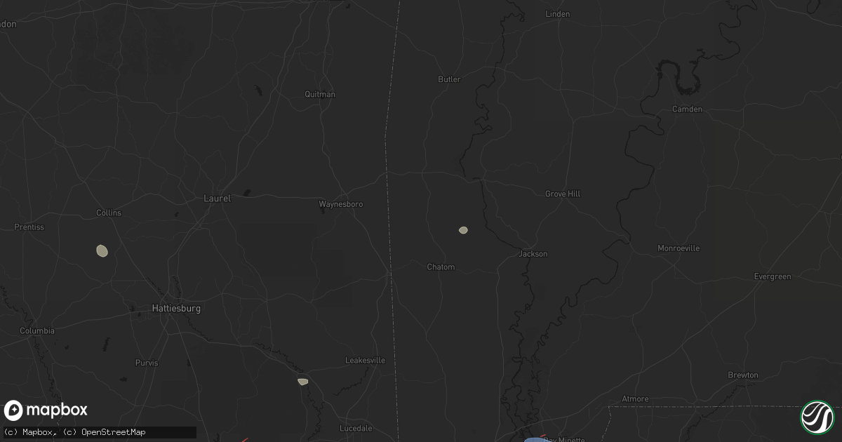 Hail map in Millry, AL on June 18, 2026