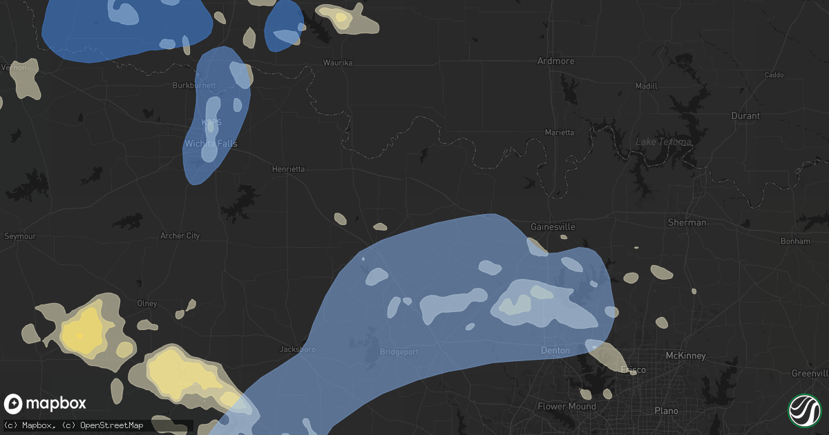 Hail map in Montague, TX on June 18, 2026