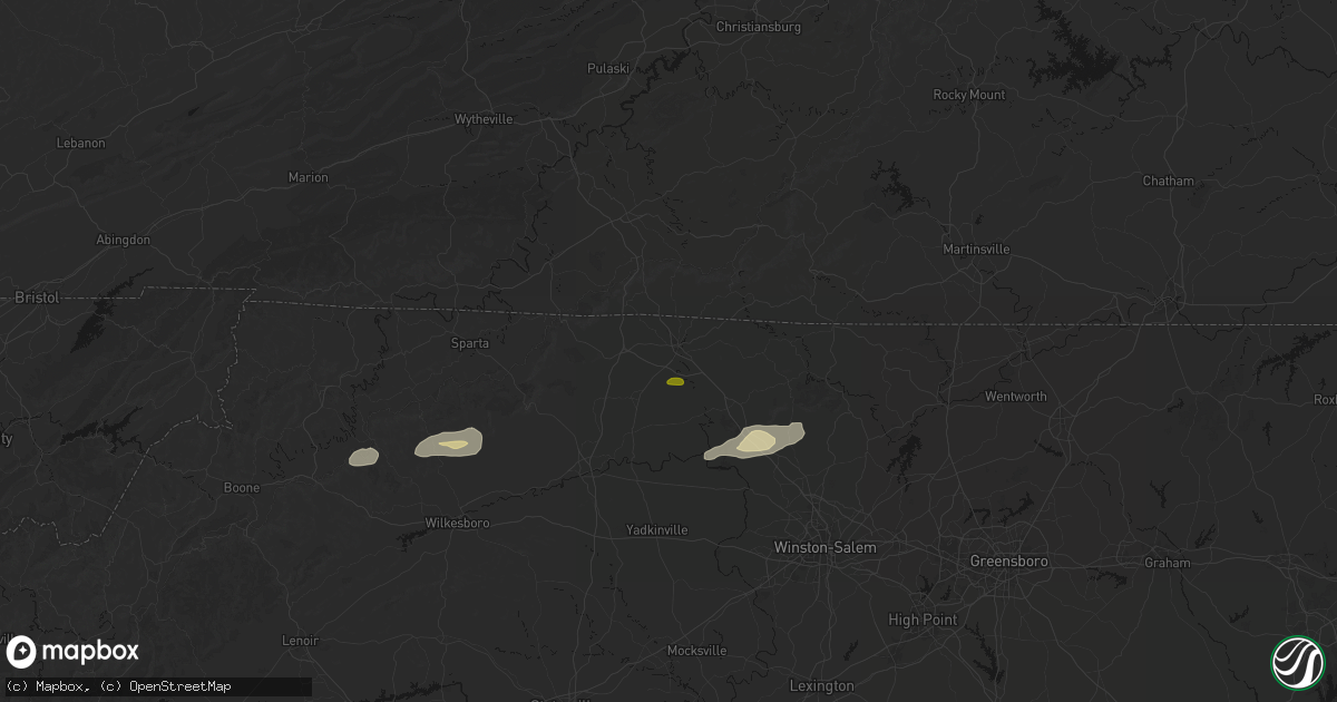 Hail map in Mount Airy, NC on June 18, 2026