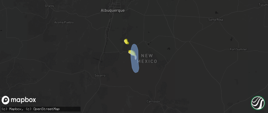 Hail map in Mountainair, NM on June 18, 2026