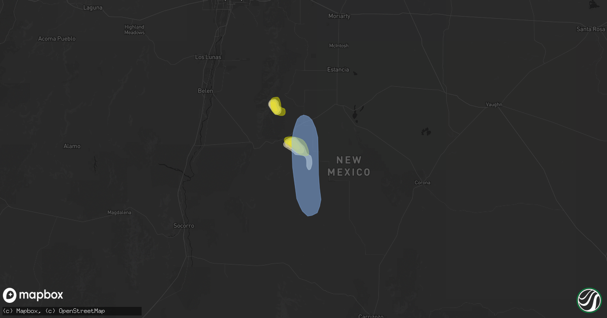 Hail map in Mountainair, NM on June 18, 2026