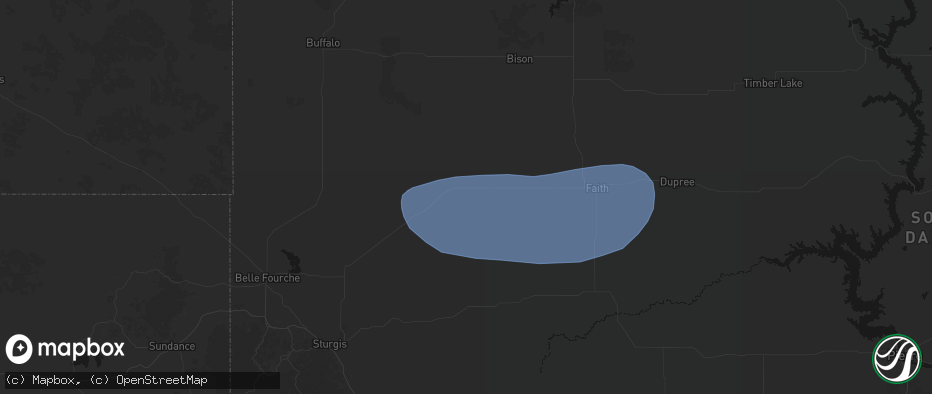 Hail map in Mud Butte, SD on June 18, 2026